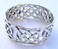 Sterling silver celtic ring with cut-out border pattern design
