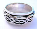 Durrow band celtic ring made of 925. black sterling silver