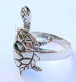 Sterling silver ring with turtle figure design