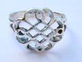 Carved-out flower celtic knot pattern motif 925. sterling silver ring