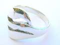 Triple thick wavy line design motif sterling silver ring
