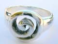 Sterling silver ring with spiral pattern at central
