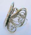 Genuine sterling silver ring with filigree butterfly pattern