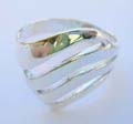 Genuine sterling silver ring with diagonal line design