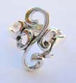Genuine sterling silver filigree ring with curls pattern