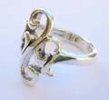 Genuine sterling silver filigree ring with curls pattern
