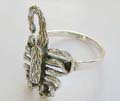 925. Sterling silver ring with scorpios figure