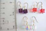 Assorted color 925.sterling silver fish hook earring with cubic zirconia design