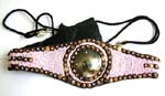 Multi pink beads bali belt motif sun shape buckle with abalone seashell and round coconut wooden design 