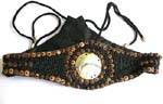 Multi black beads bali belt motif sun shape buckle with abalone seashell and round coconut wooden design