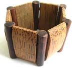 Rectangular and cylinder shape coconut wooden forming in fashion bangle