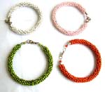 Assorted seed beads bangle with spring ring for closure