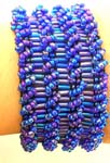 Assorted color seed beads wide band bracelet