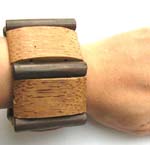 Coconut wooden bangle with cylinder and square shape design