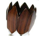 Dark coconut wooden bangle with olive shape design