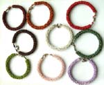 Assorted multi color seed bead forming in bangle