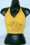 Summer crochet golden top motif filigree pattern and sunflower forming in arrow shape design