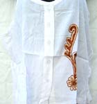 Embroidery top and pant set with sleeveless top and elastic waist pant design