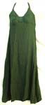 lady's thick rayon long dress with strings tie on neck and butterfly knot on front