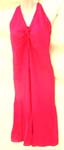 Summer halter top long dress with open V shape neck and adjustable strings tie on neck