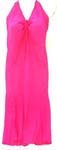 Summer halter top long dress with open V shape neck and adjustable strings tie on neck