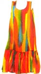 Summer tie-dye spaghetti light rayon dress with painting art or simply plain color design