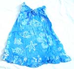Hawaiian tropical garden and sealifes kid dress with dye-tie and butterfly knot on front, also elastic neck and arm design