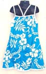 Hawaiian summer flower short tank kids dress with 4 strings on top back design