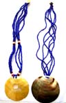Assorted color and design beaded necklace with genius shell pendant