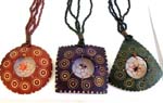 Assorted beaded necklace with assorted coconut wooden shape design and spider wed motif in center