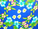 Nature scene blue sarong wrap motif assorted tropical hawaiian flower design