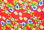 Nature scene sarong wrap motif assorted tropical hawaiian flower design in red color