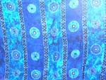 Mono blue rayon batik sarong wrap motif in line sections and round celtic pattern design