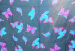 Batik black rayon sarong wrap motif aquarium and purple color butterfly