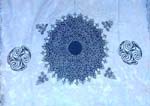 Mystic Celtic spiral pattern and black hole motif white fashion sarong wrap 