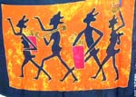 Mono gold wrapping sarong motif 4 tribal go to hunting
