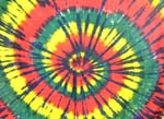 Crystal tie-dye sarong wrapping with red, green and yellow color design