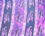 Purple tie-dye sarong wrap with line section and double dolphin design