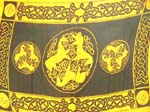 Yellow rayon batik sarong wrap with black celtic pattern