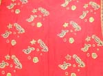 Multi turtle, seahorse and sea star sarong wrap made with red rayon