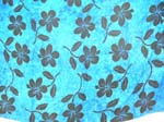 Tie-dye blue rayon wrapping sarong with curve shape black flower design