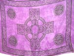 Tie-dye purple sarong wrap with celtic cross design