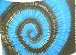 Crystal tie-dye sarong wrap with spiral pattern in black and blue color