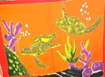 Assorted swimming turtle wrapping thick rayon sarong with assorted color