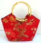 Chinese silk embroidered handbag with summer garden and eggs design in assorted color