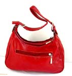 Butterfly knot ladies red pvc leather 2 ways use 2 layers handbag
