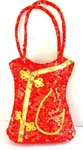 Fashion redish Chinese silk clothing feature tote purse with smoky rose pattern