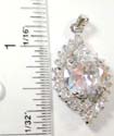 Mini clear cz charm forming in leaf pattern holding a large clear cz in the center 