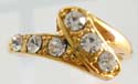 Fashion gold ring embedded mini clear cz motif in knot pattern