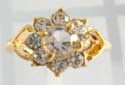 Fashion gold ring with mini clear cz forming in flower pattern